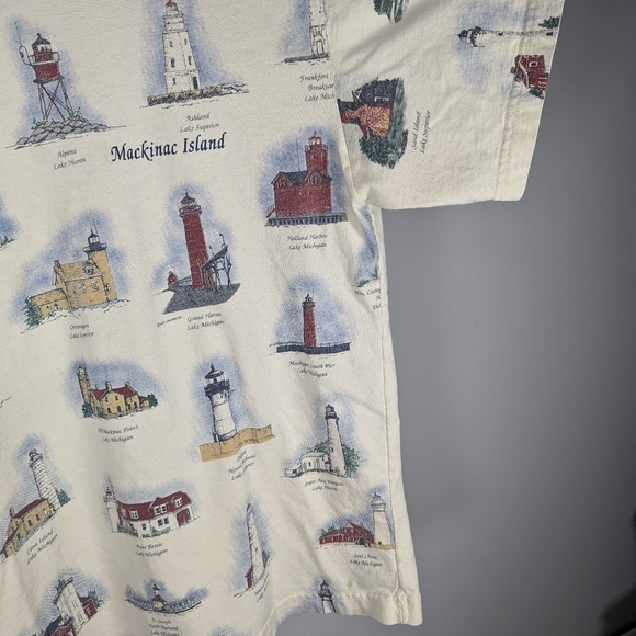 Vintage Art Unlimited nautical lighthouses and states Tshirt size men's XL - Picture 4 of 6